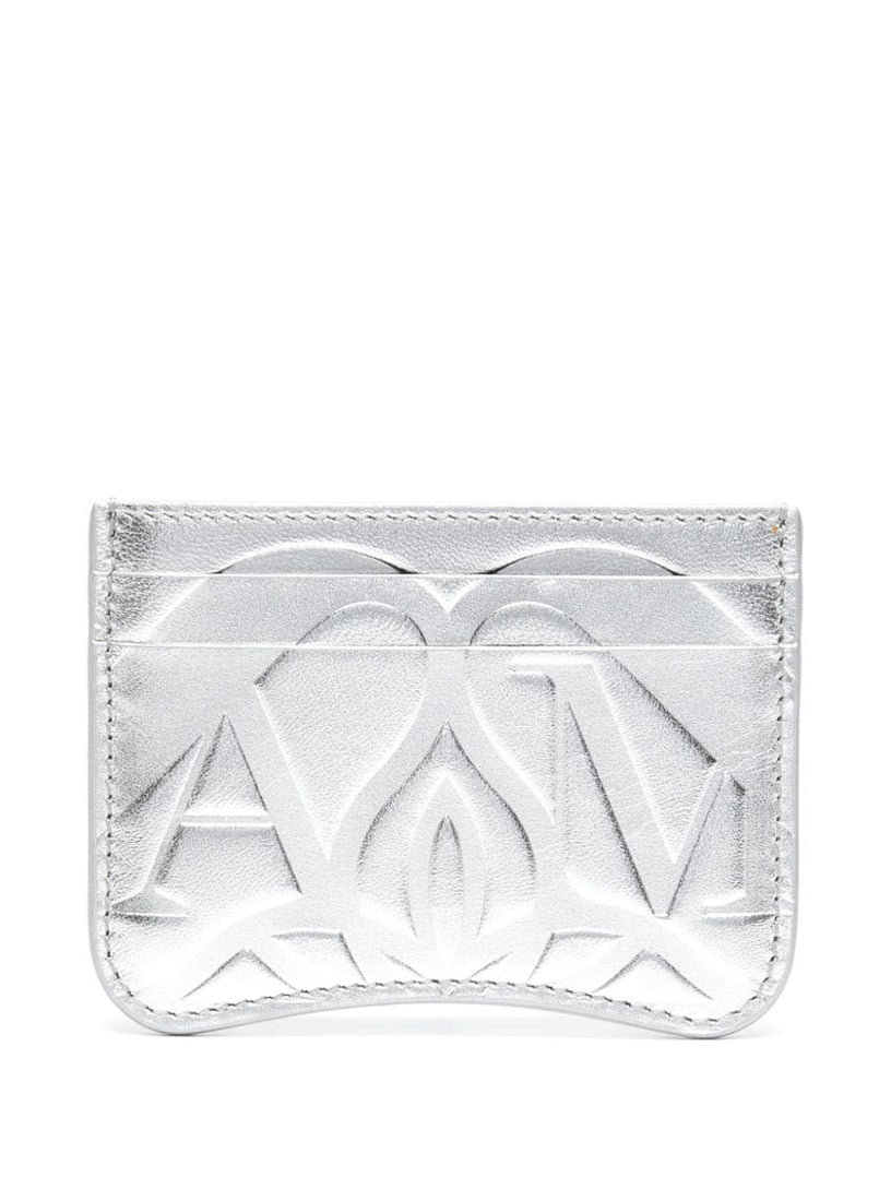 Alexander McQueen Seal card holder in silver