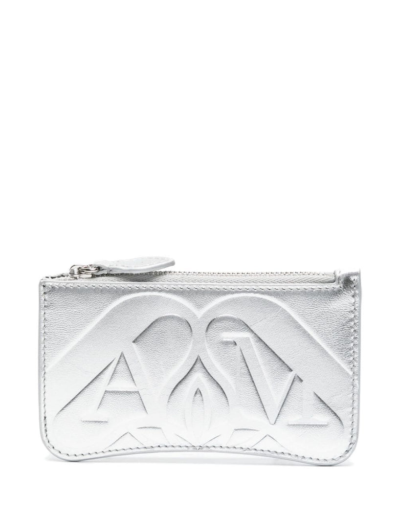 Alexander McQueen Seal card holder with silver zip