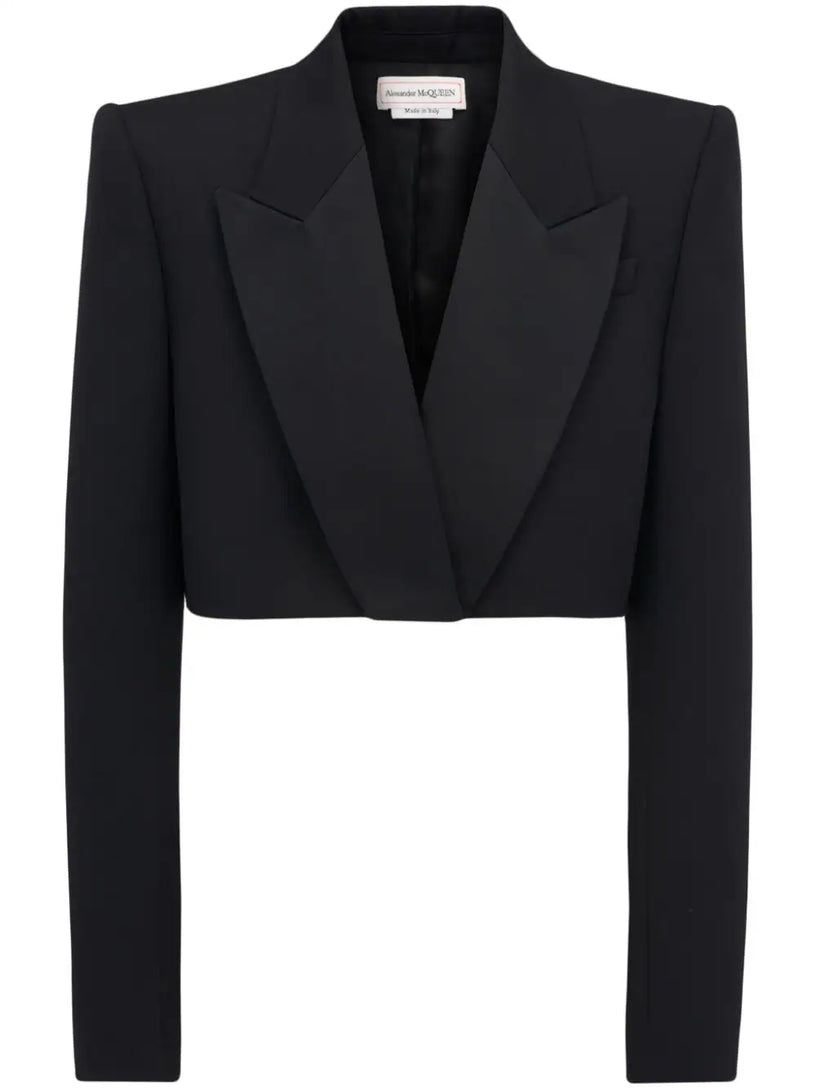 Alexander McQueen Cropped tuxedo jacket