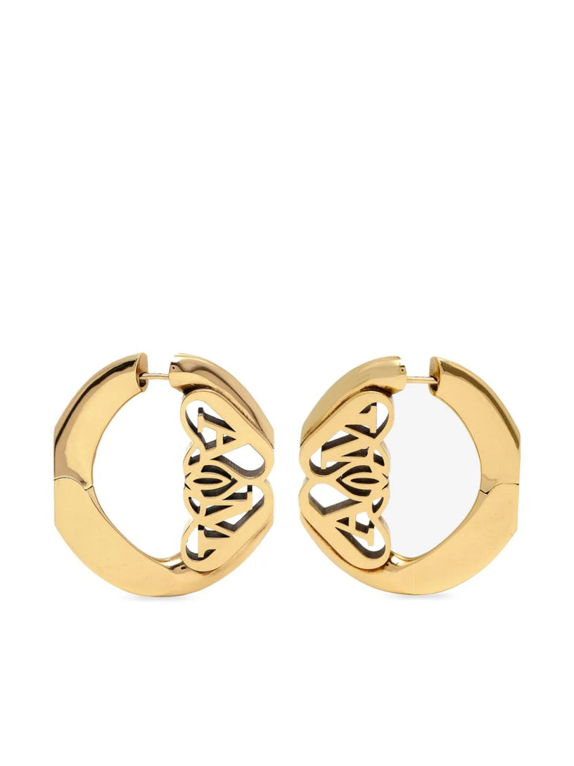 Earrings with Seal logo in Gold