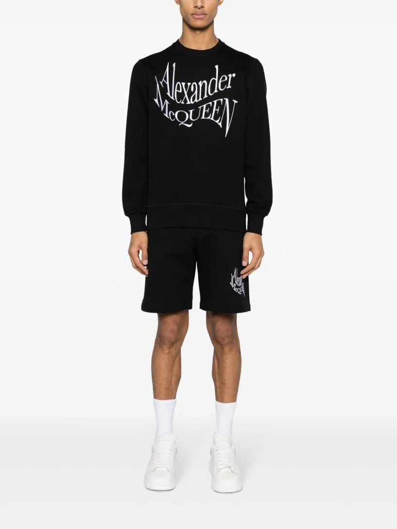 Shorts With Distorted Logo