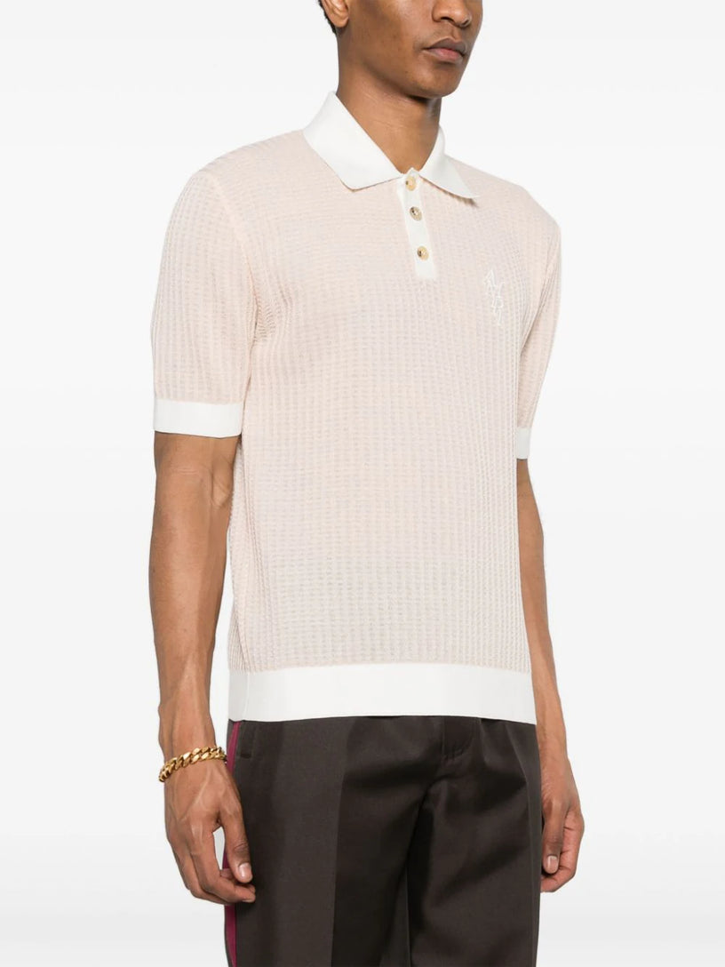 Waffle stitch polo