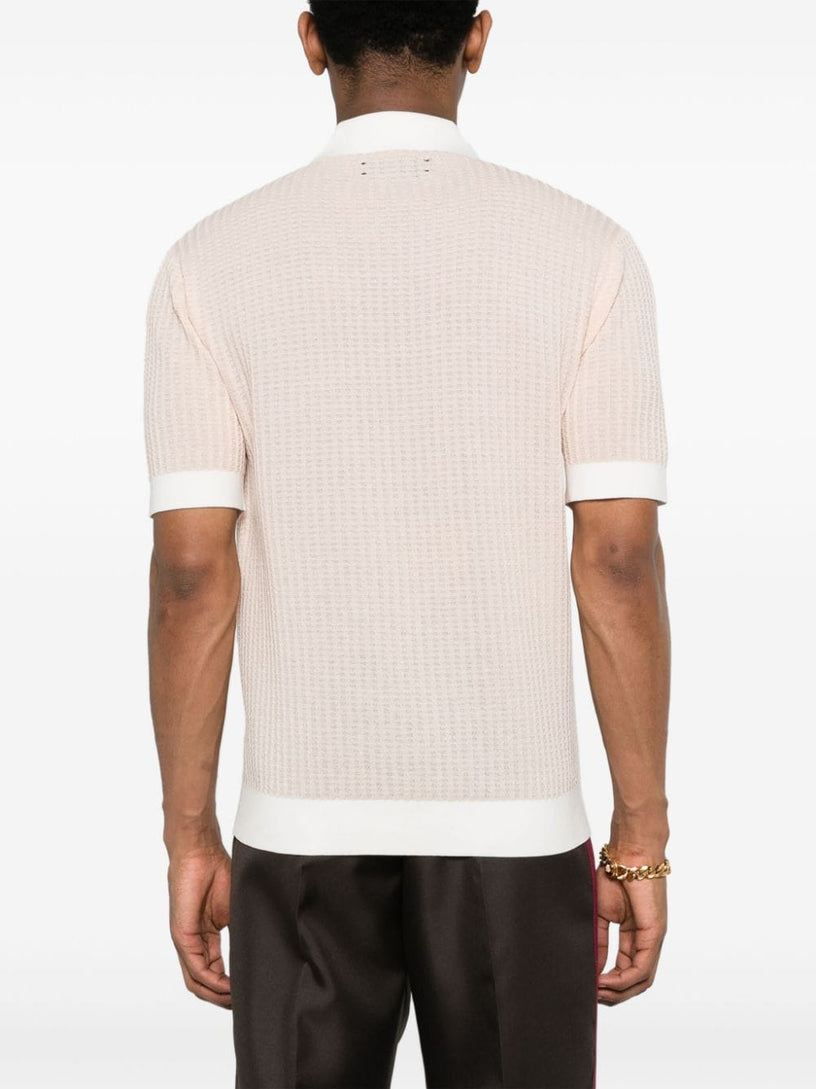 Waffle stitch polo