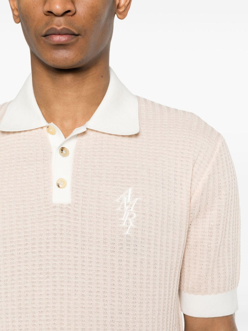 Waffle stitch polo