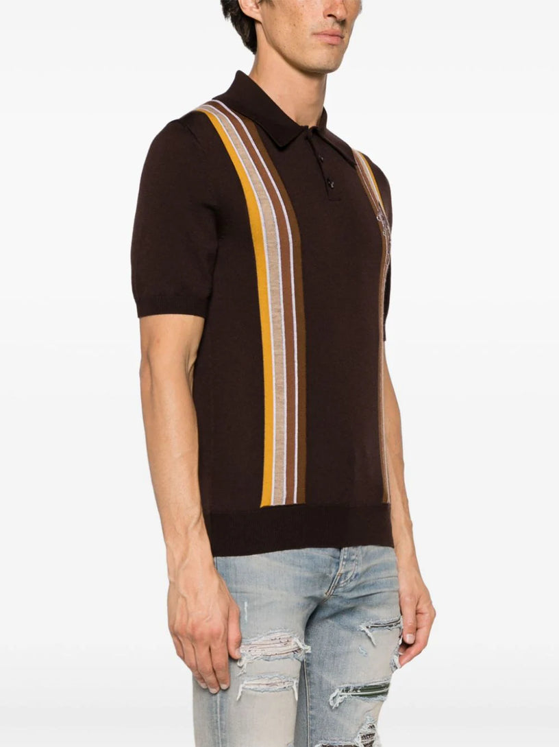 Amiri Stack stripe short sleeve polo shirt