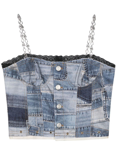 Trompe L'œil Denim Tank Top