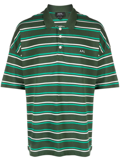 Striped polo shirt with embroidery