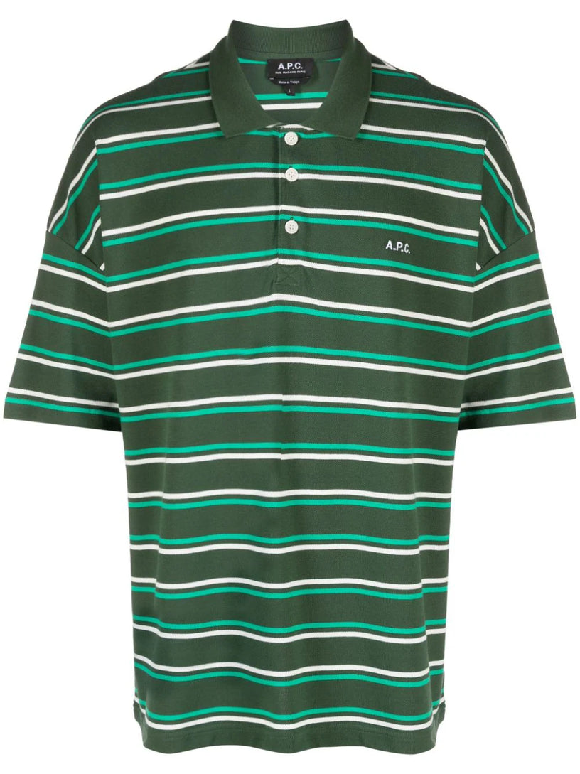 A.P.C. Striped polo shirt with embroidery