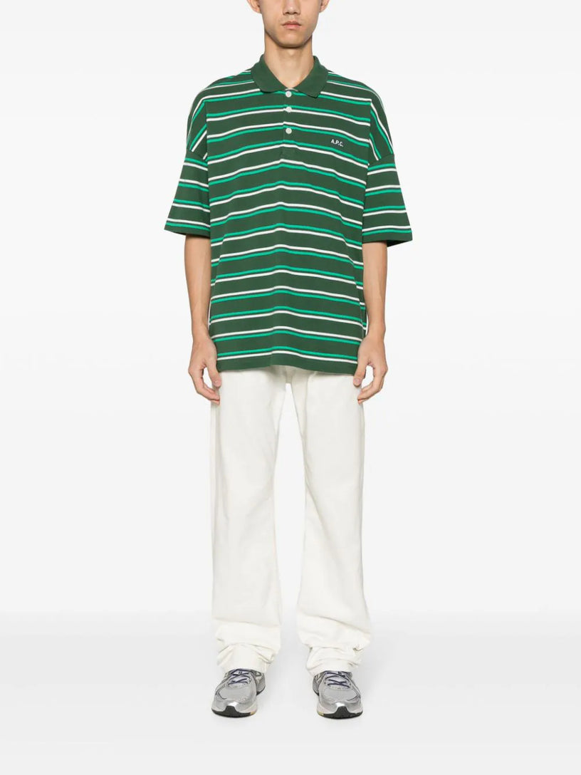 Striped polo shirt with embroidery