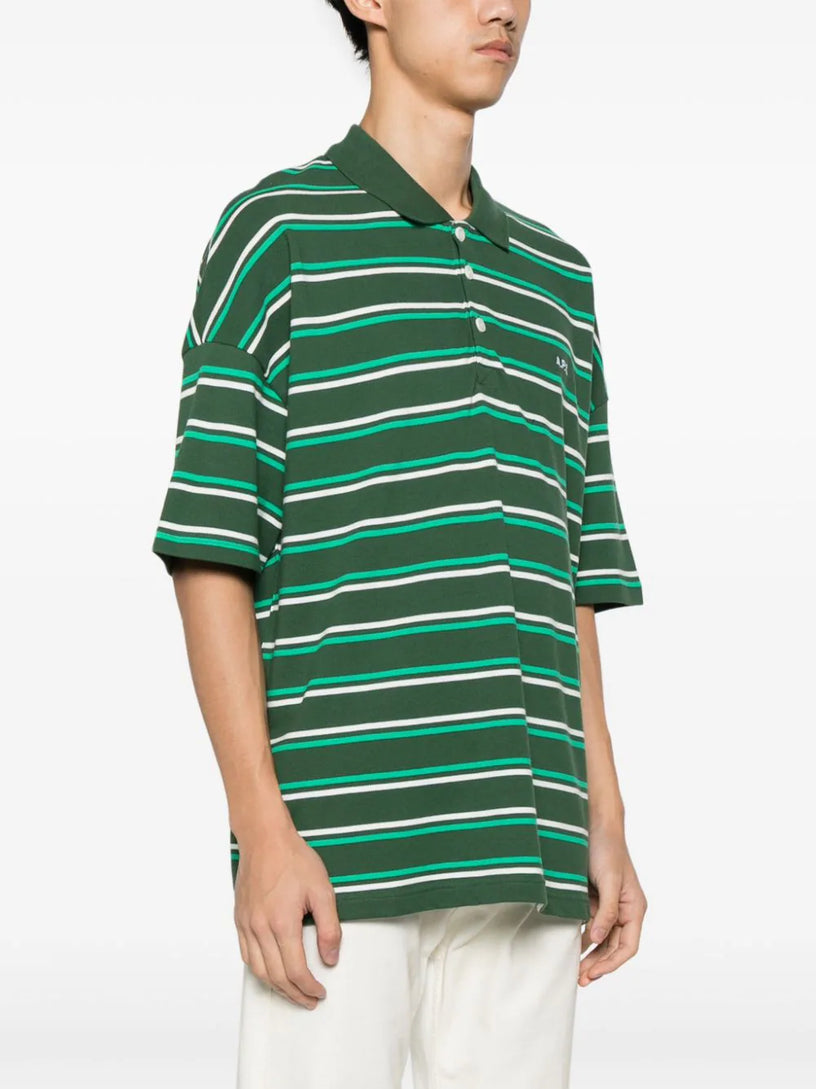 Striped polo shirt with embroidery