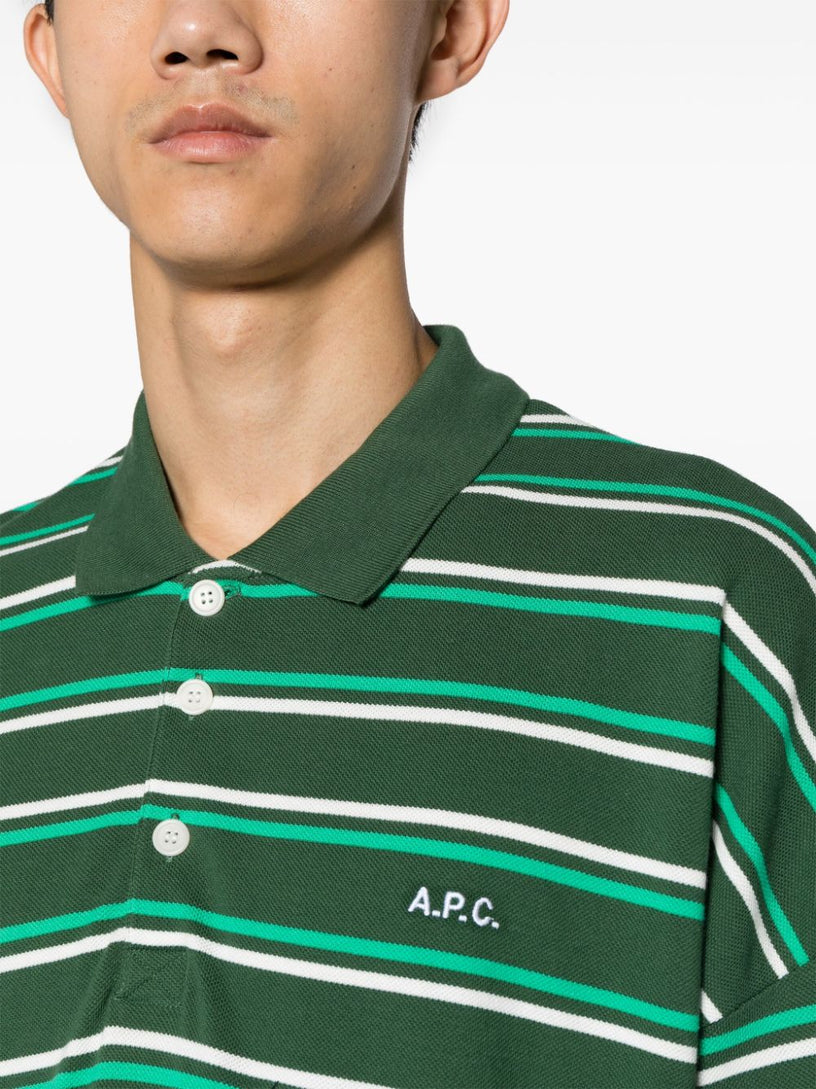 Striped polo shirt with embroidery