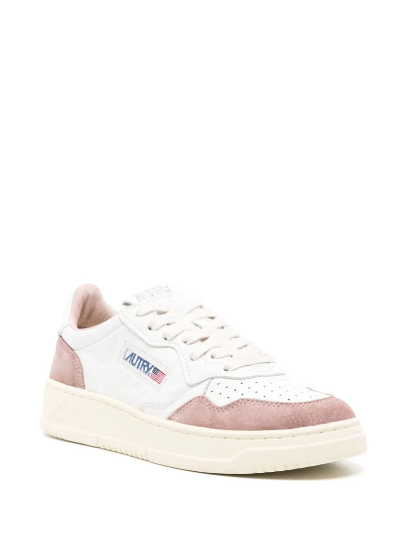 Medalist low sneakers in pink suede and leather