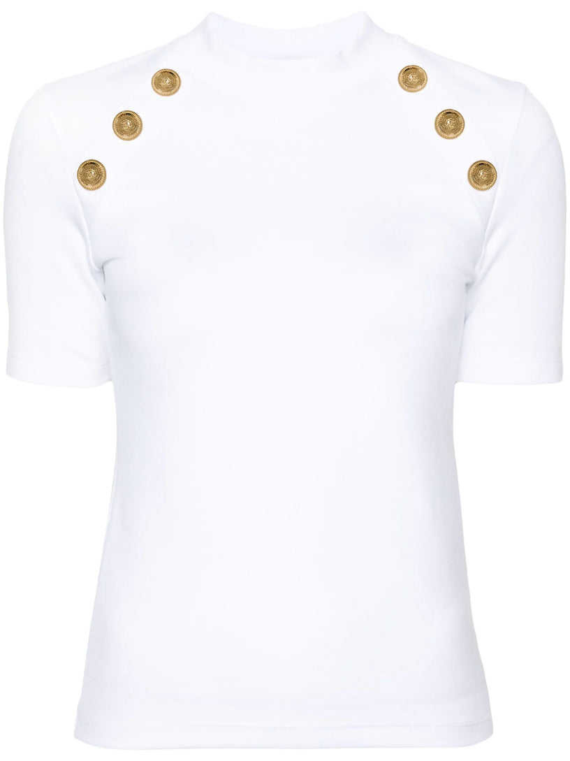 BALMAIN 6-button jersey t-shirt