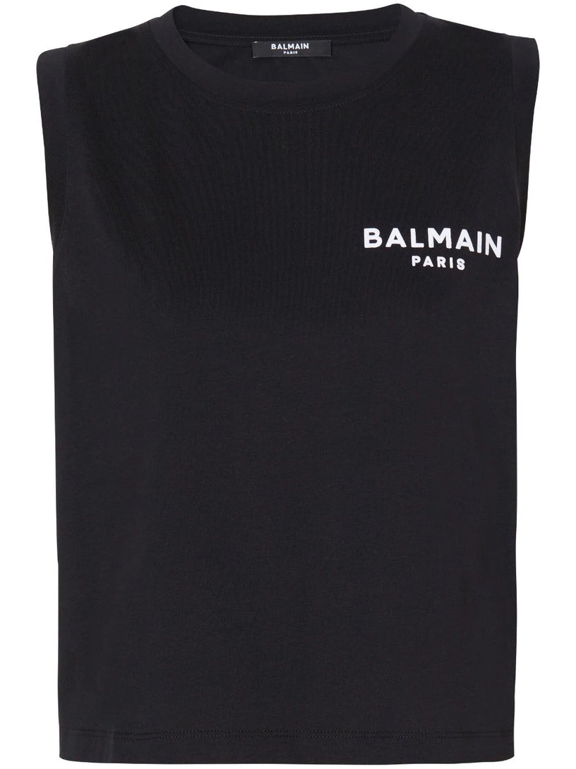 Balmain Flocked Tank Top