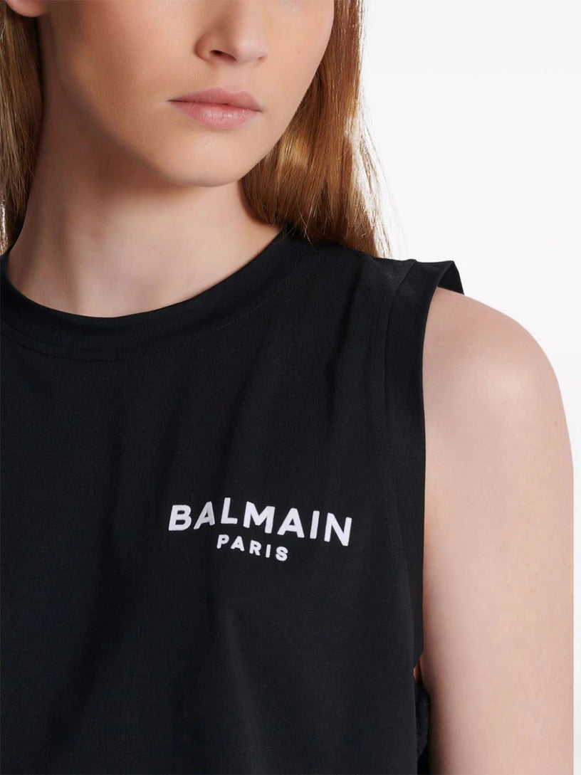 Balmain Flocked Tank Top