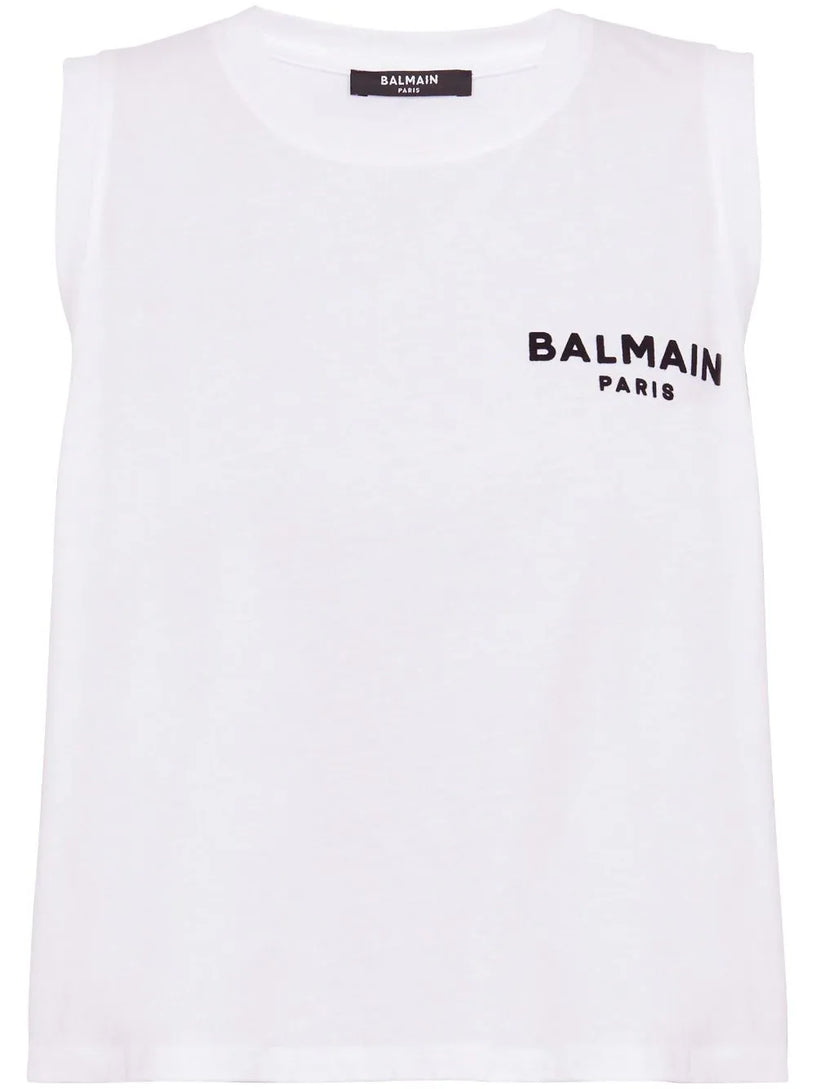 Balmain Flocked Tank Top