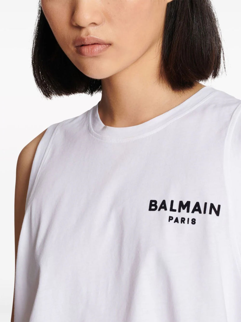 Balmain Flocked Tank Top