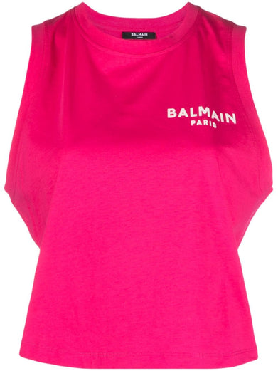 Balmain Flocked Tank Top