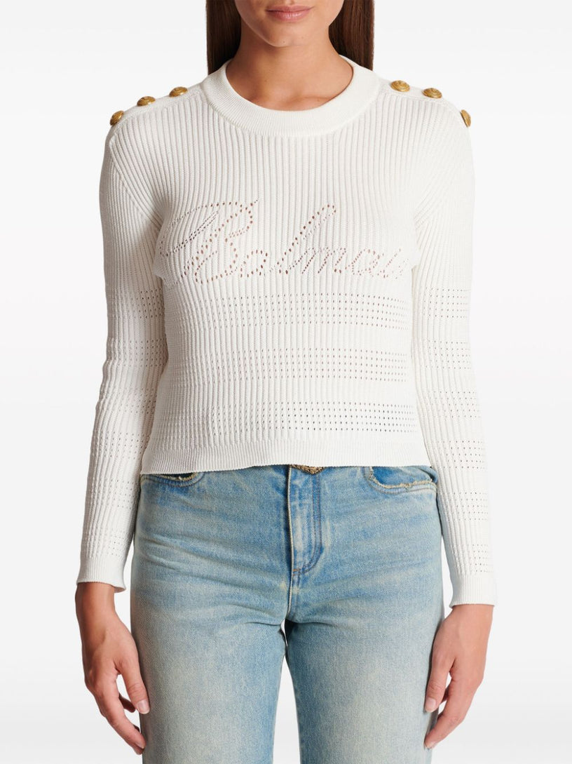 Balmain Signature fine knit jumper