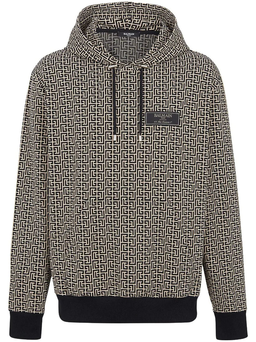 BALMAIN Monogram jacquard hoodie