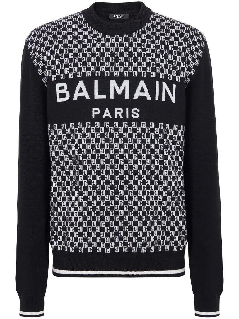 Balmain mini monogram jacquard jumper