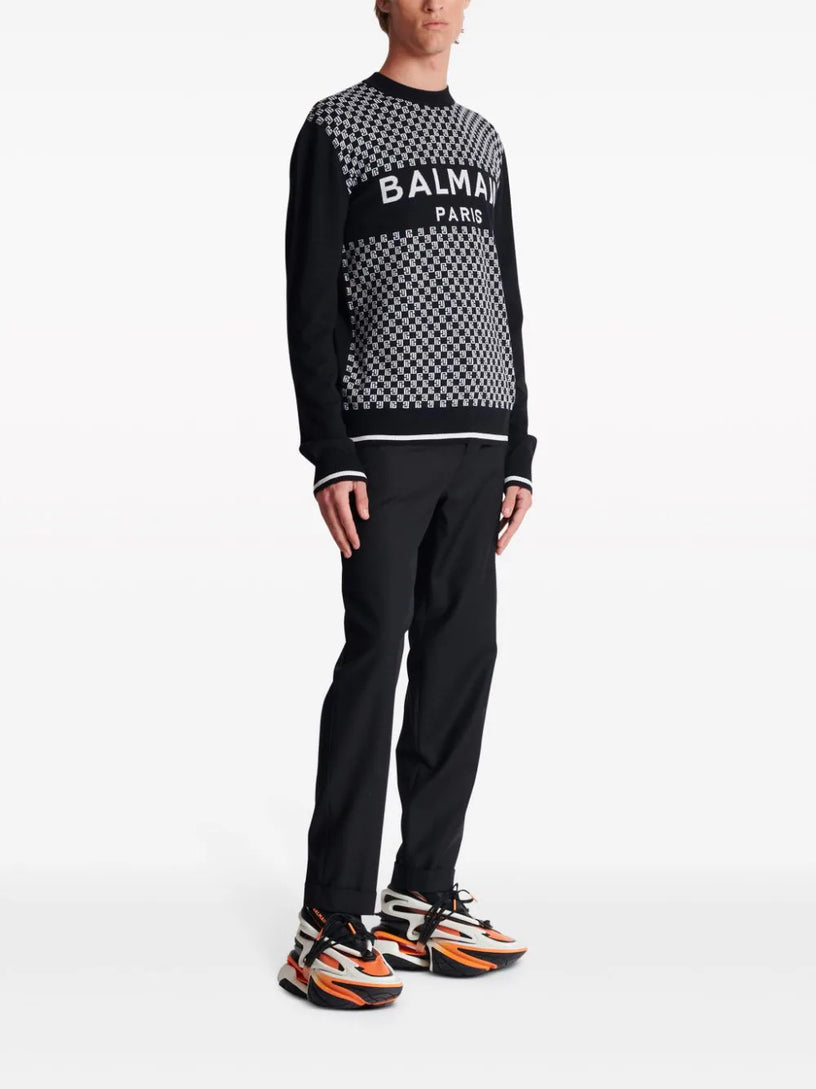 Balmain mini monogram jacquard jumper