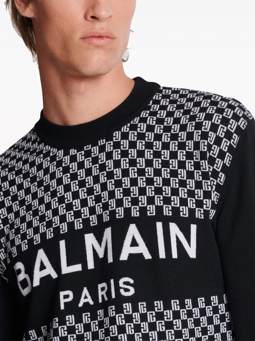 Balmain mini monogram jacquard jumper