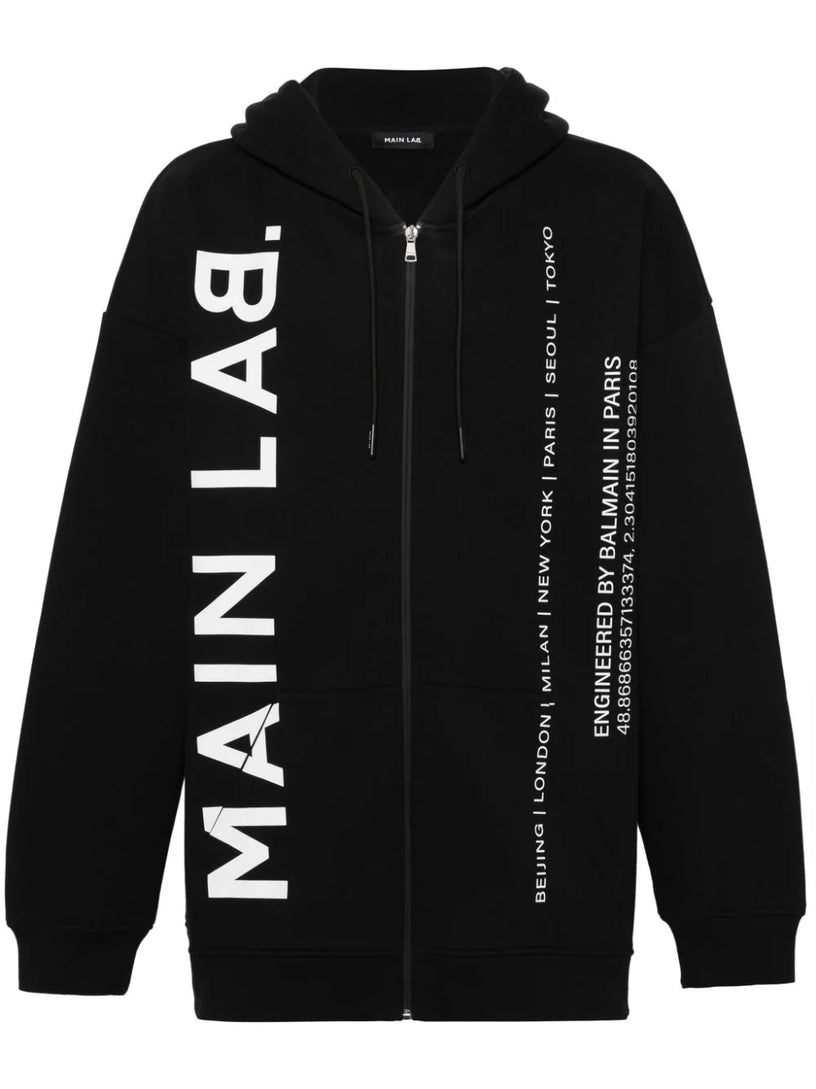 BALMAIN Main lab zipped hoodie