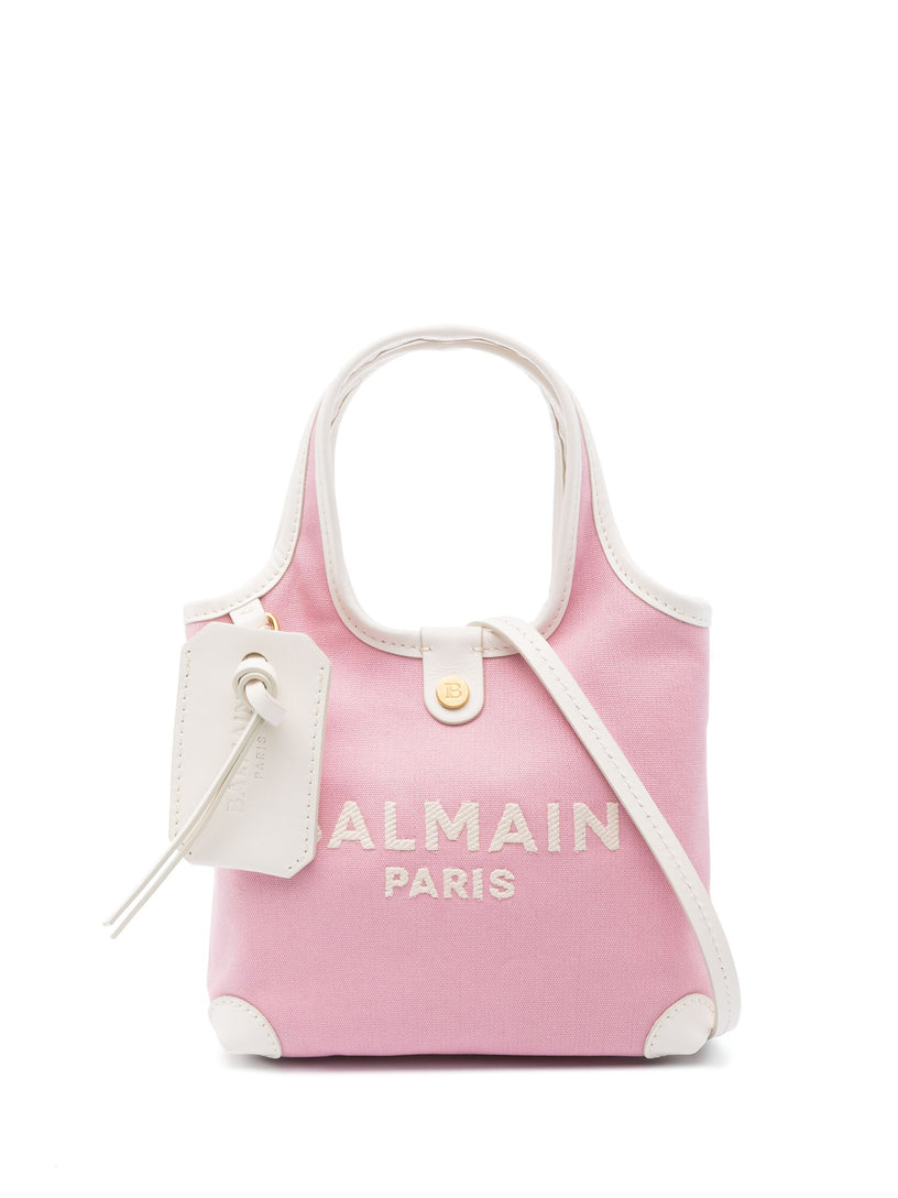 BALMAIN Small canvas b-army grocery bag