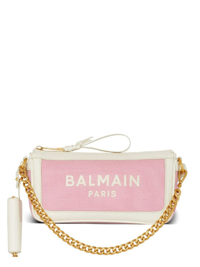 B-army clutch bag with chain in canvas and leather