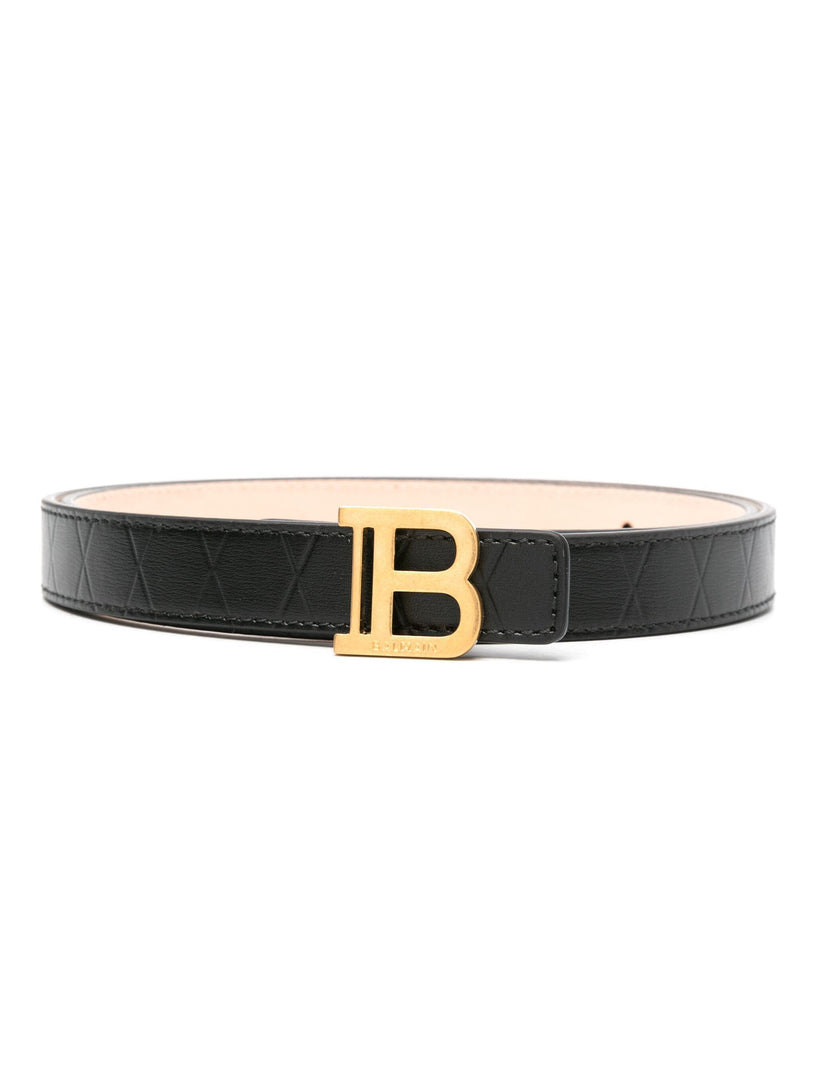 BALMAIN Fine b-belt in calfskin