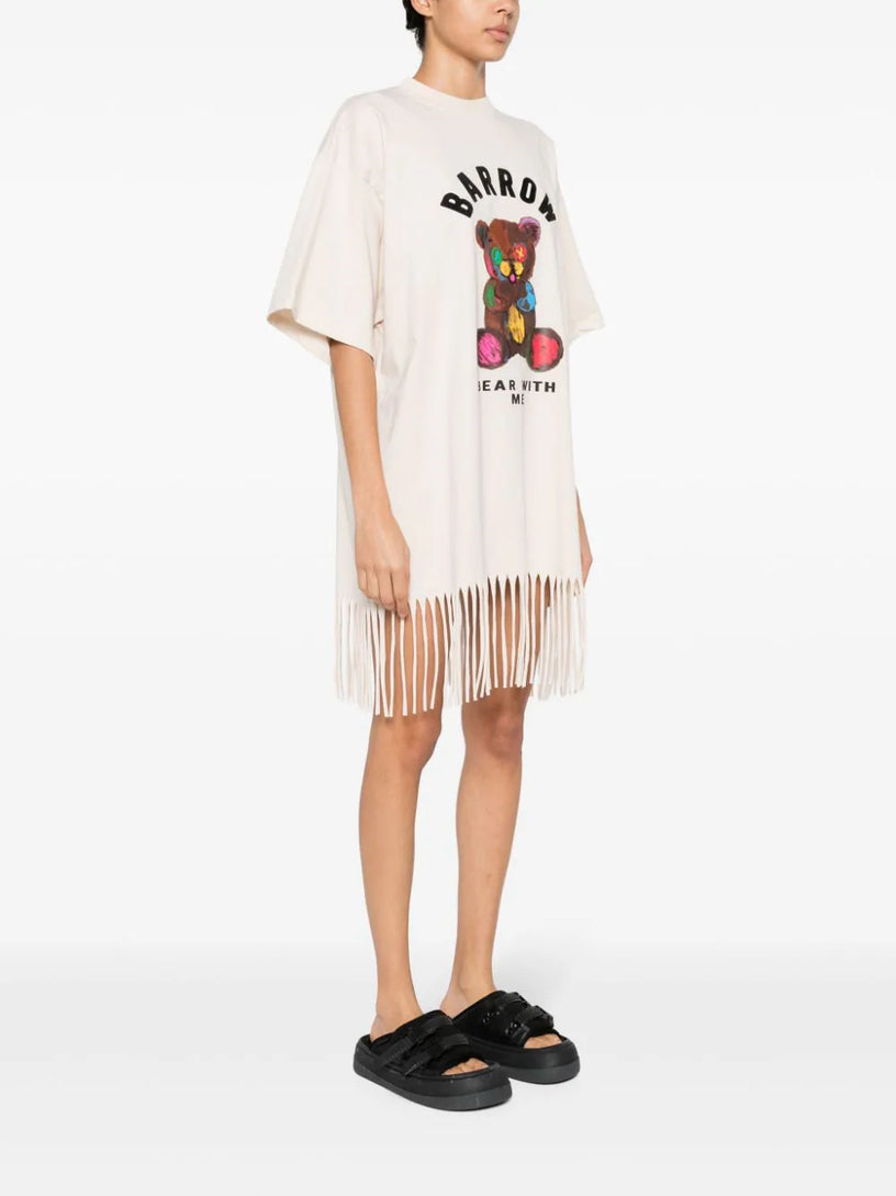 T-shirt dress with fringes