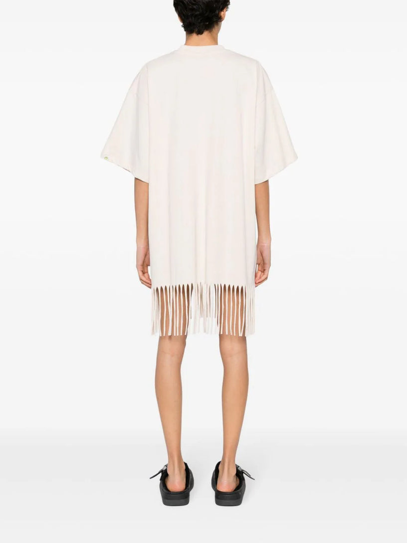 T-shirt dress with fringes