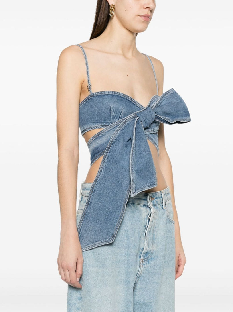 Denim Top with Bow