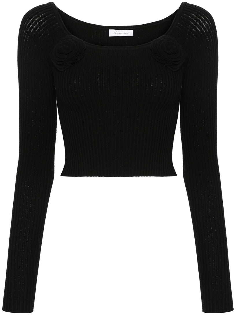 Blumarine Rose knit top