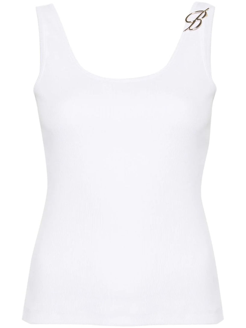 Blumarine Tank top with b monogram pin