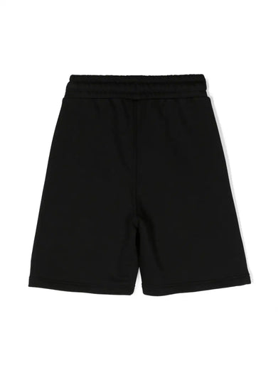 Regular fit fleece Bermuda shorts with printed logo