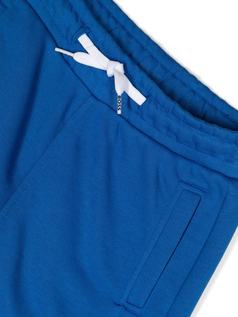 Regular fit fleece Bermuda shorts with printed logo