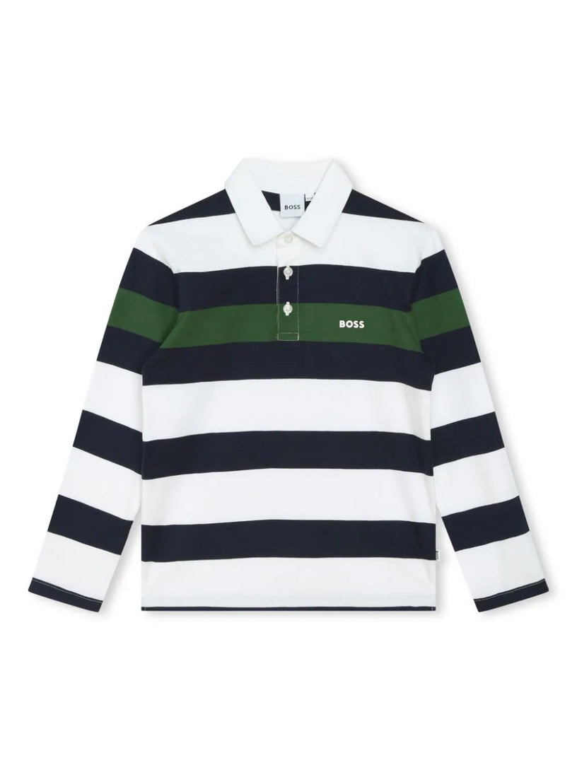 Striped polo shirt with logo