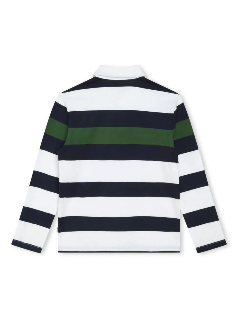 Striped polo shirt with logo