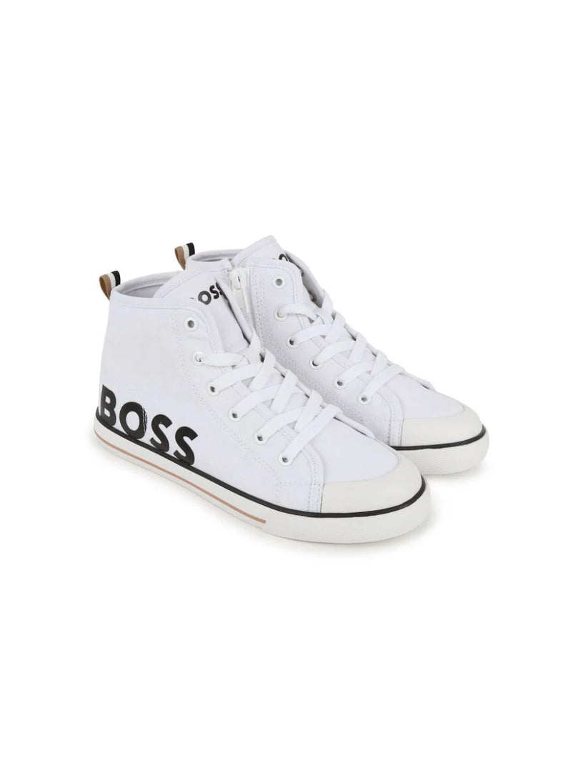 High-top sneakers in canvas with logo