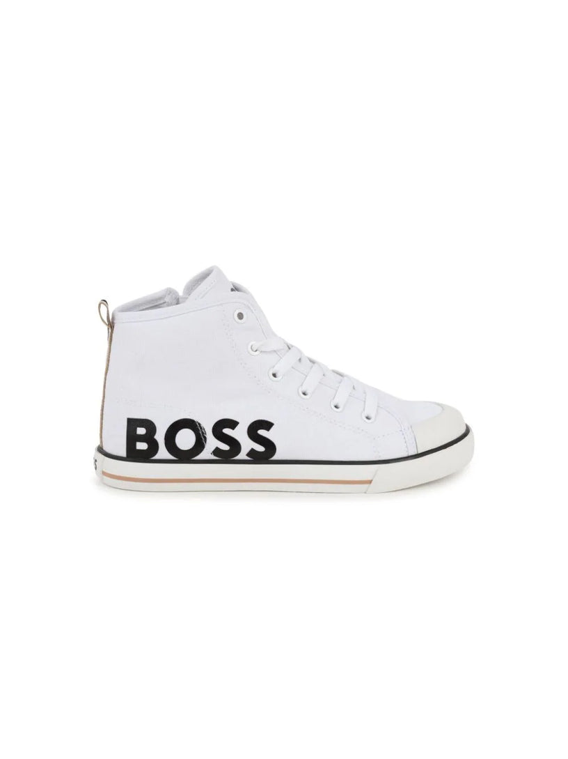 High-top sneakers in canvas with logo