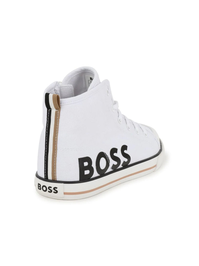 High-top sneakers in canvas with logo