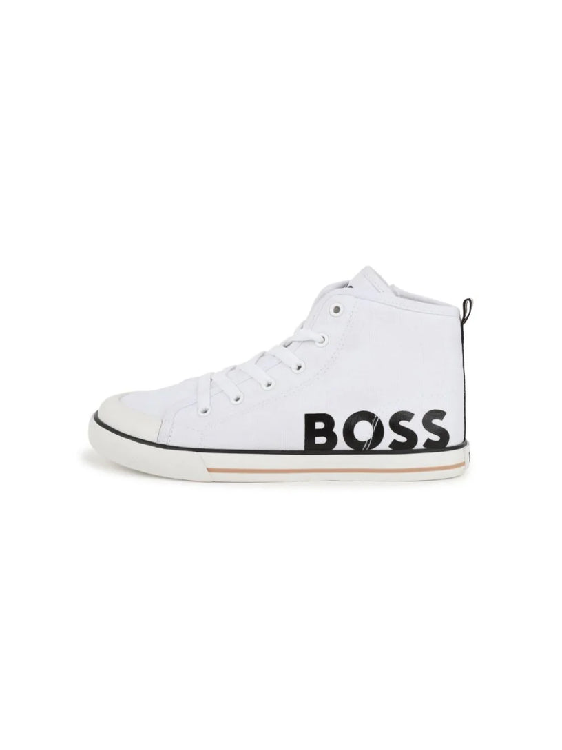 High-top sneakers in canvas with logo