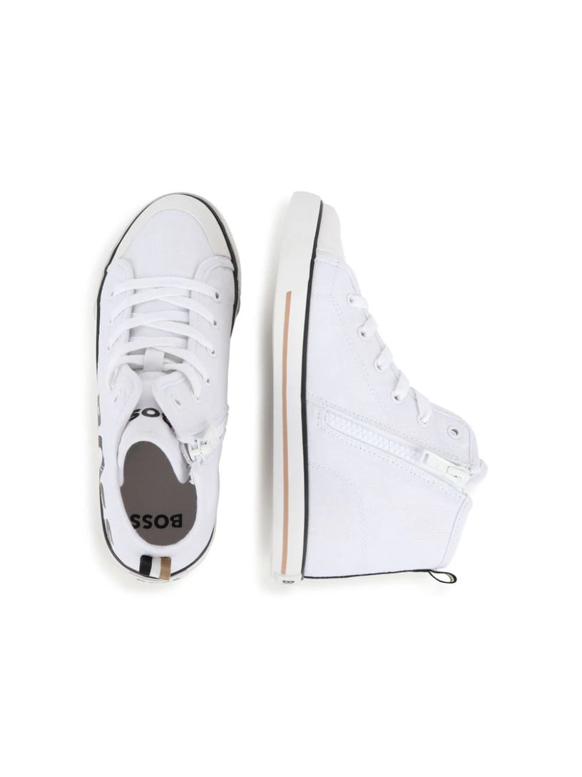 High-top sneakers in canvas with logo