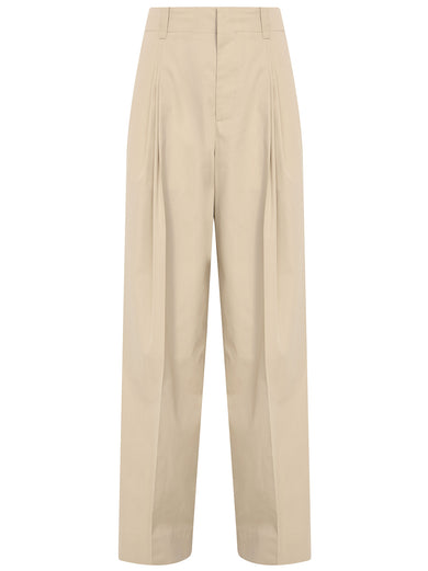 Technical cotton silk trousers