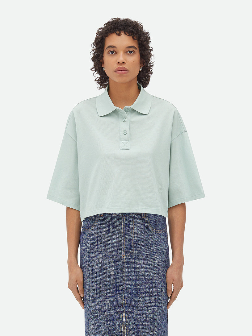 Cropped Cotton Piquet Polo