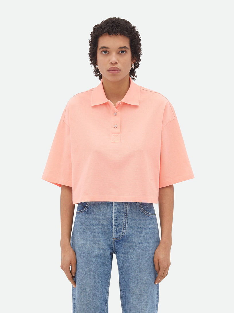 Cropped Cotton Piquet Polo