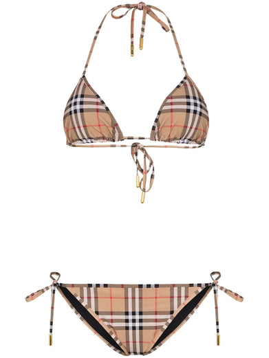 Vintage Check Triangle Bikini