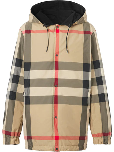 Reversible Check Hooded Jacket